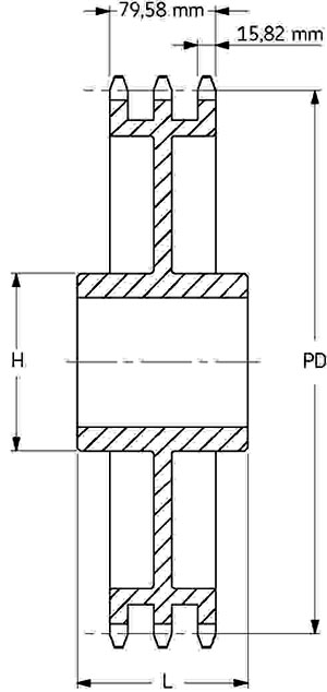 Звездочка PHS 16B-3C45